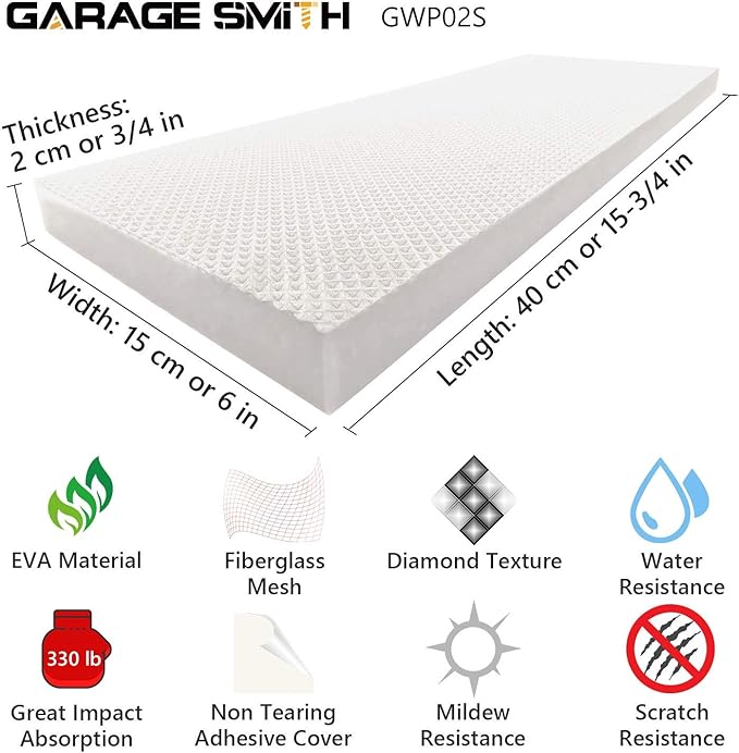 AMPULLA GWP02S Garage Wall Protector Car Door Protectors, Designed in Germany (4, White)