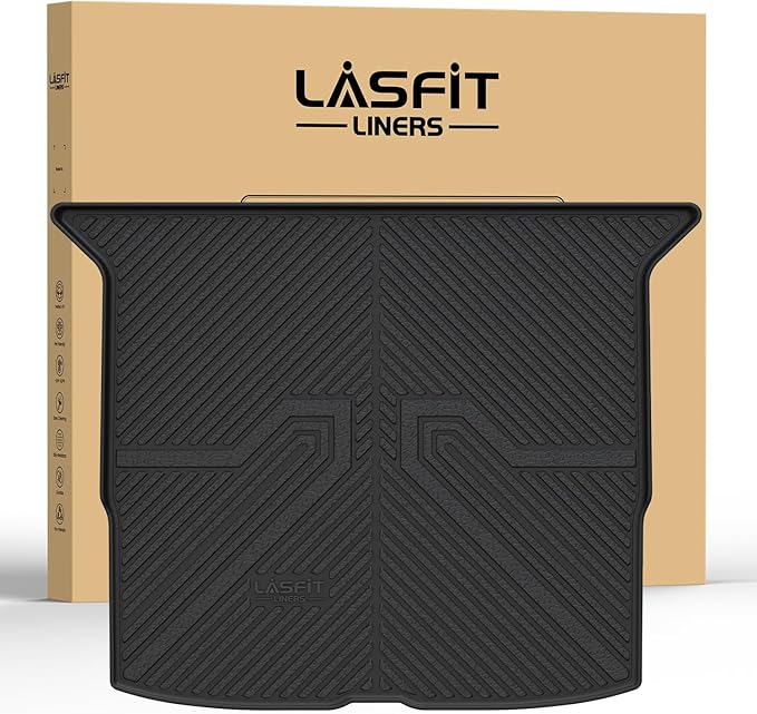 LASFIT Cargo Mat for Honda Passport 2025 2024 2023 2022 2021 2020 2019, All Weather Custom Fit TPE Trunk Mat Trunk Tray Cargo Tray, Black