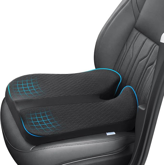 anzhixiu Elevated Car Seat Cushion for Improved View – Reduces Lower Back Pressure & Supports Spine – Ideal for Long Trips – Black Truck Seat Cushion