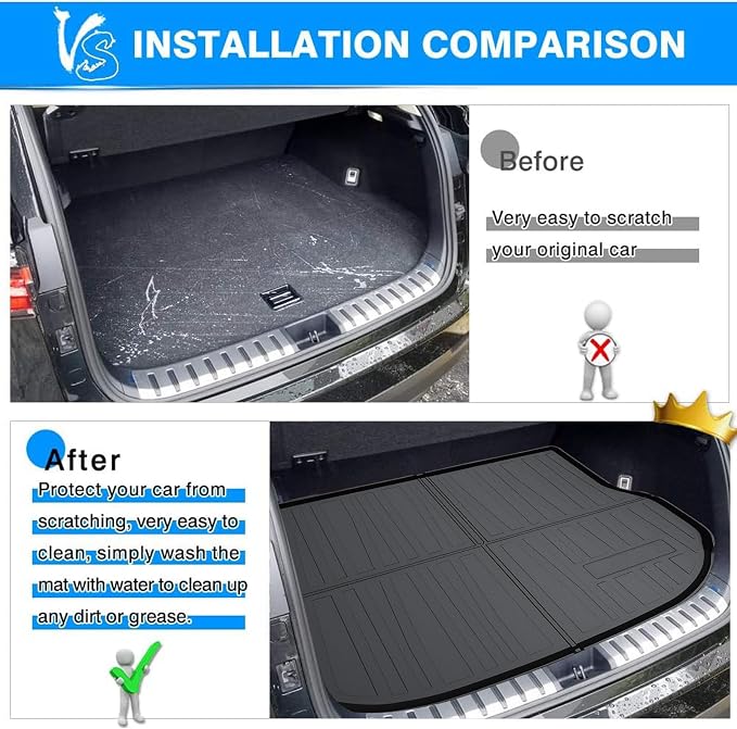 Powerty Trunk Mat for 2015-2020 2021 Lexus NX200t NX300 NX300h Accessories Cargo Mats TPO All Weather Cargo Liner Heavy-Duty Trunk Liners