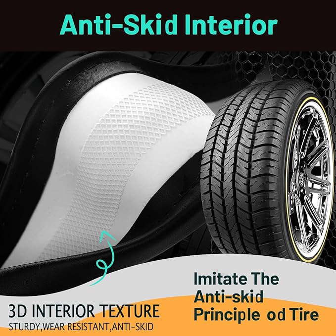 DaisyInner 18 Inch Semi Truck Steering Wheel Cover Heavy Duty Leather Wheel Comfy Grip Cover Anti Slip Car Accessory Fits Rv, Big Rig 18 Wheeler and Pickup (Black, Classic Style)