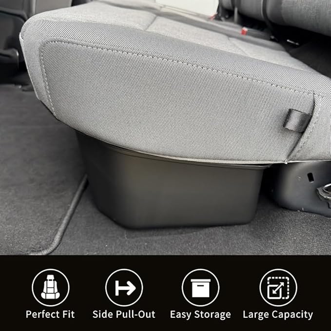 MAXDOM Under Seat Storage Fit for (2015-2026) F150 SuperCrew/Crew Cab (2017-2026) F250 F350 F450 F550 Super Duty Rear Underseat Organizer Box