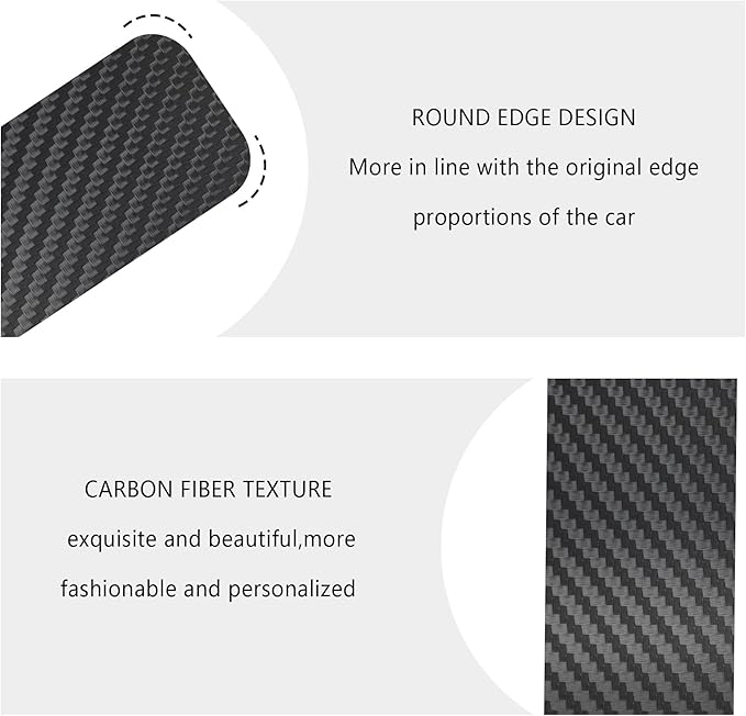 4PCS Car Door Sill Protector with Scraper,Carbon Fiber Car Door Protector Edge Guards for Front Rear Door Sills,Universal Anti-Scratch Car Door Threshold Strips (4D Black)