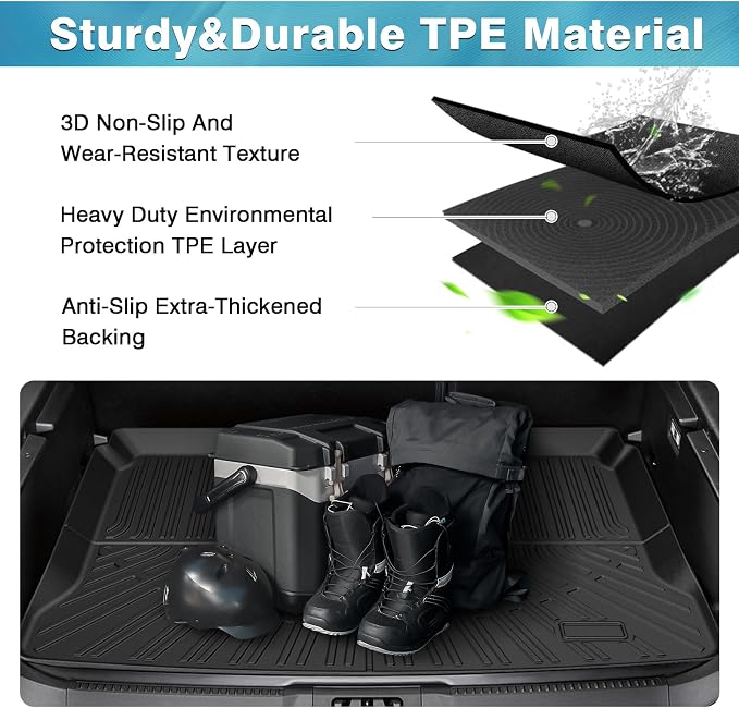 Mixsuper Cargo Liner for Ford Bronco Sport 2021-2026 (w/Full Size Spare Tire), Trunk Mat for Bronco Sport Accessories Cargo Mat Rear Trunk Liner Black