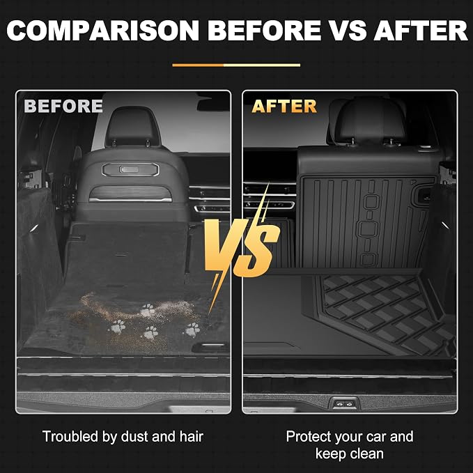 Floor Mats & Cargo Liner & Backrest Mat Compatible with BMW X5 2014-2018 | All Weather Protection for BMW F15 Trunk Mat Back Seat Cover Protector Full Set