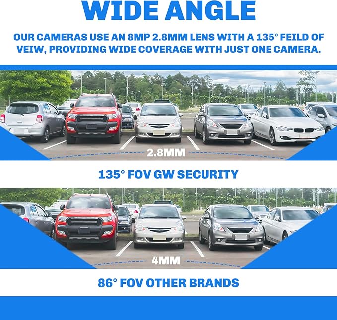 GW Security 64 Channel 12MP NVR UltraHD 4K Face/Human/Vehicle AI Detection Commercial Security Camera System with 64 x 8MP Waterproof Microphone 135° Wide Angle Outdoor Indoor PoE Dome Cameras (Black)