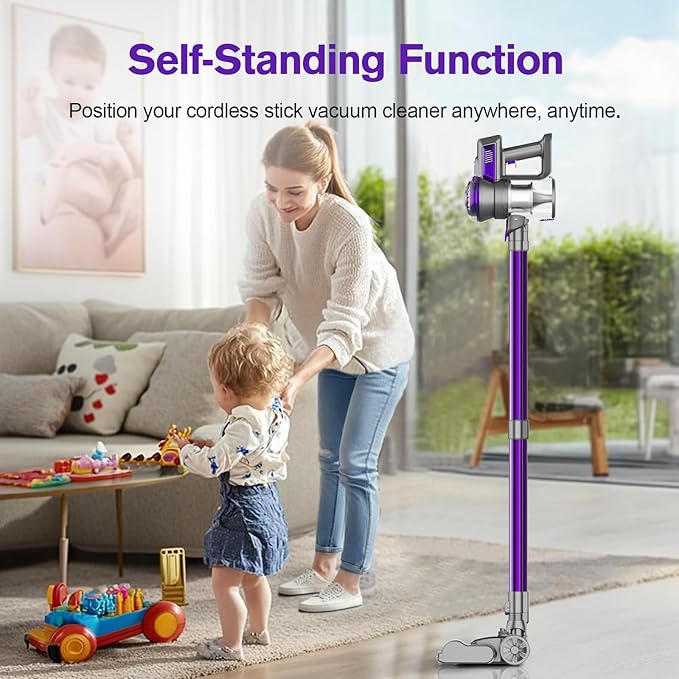 FUNCCUBE Cordless Vacuum Cleaner, Lightweight 2-in-1 Stick & Handheld Vacuum for Apartment, Pet Hair & Car Cleaning, S1