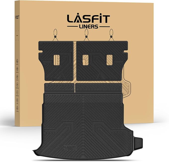 LASFIT Cargo Tray Mat & Backrest Mat for Subaru Forester 2025-2026 (Fit Hybrid,Not for Gas), All Weather TPE Custom Fit Easy Clean for Forester 2026 2025 Trunk Tray Liner & Seatback Mat, Black