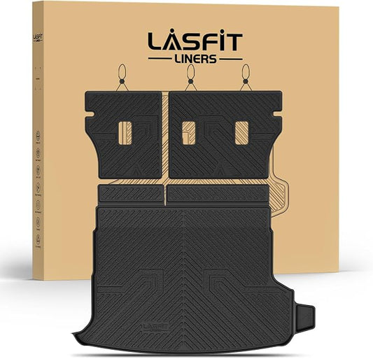 LASFIT Cargo Tray Mat & Backrest Mat for Subaru Forester 2025-2026 (Fit Hybrid,Not for Gas), All Weather TPE Custom Fit Easy Clean for Forester 2026 2025 Trunk Tray Liner & Seatback Mat, Black
