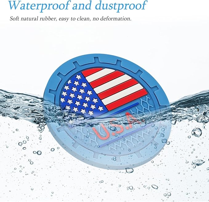 AUCELI 4 Pack Car Cup Holder Coasters, Colored American Flag US Flag Insert Car Cup Coaster, 2.75 Inch Anti Slip Shockproof Embedded Drink Mat, Vehicle Interior Decor Accessories