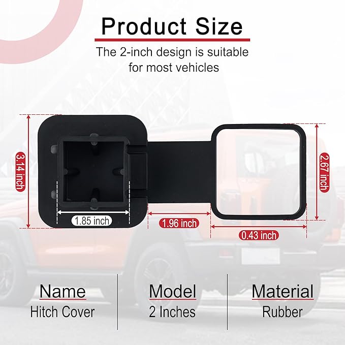SINGARO 2 Inch Universal Flag Tow Hitch Covers, Trailer Hitch Cover Tube Plug Insert, Car Exterior Accessories, Receiver Tube Hitch Plug（American Flag-A）