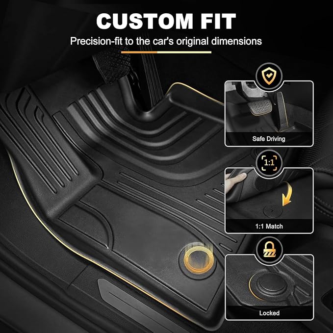 X6 Floor Mats & Cargo Liners Compatible with 2020-2025 2026 BMW X6 | AOMSAZTO All Weather Floor Mats for X6 Accessories Anti Skid Floor Liners Trunk Mat
