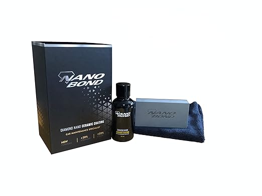Nano Bond Ceramic Coating 9H PRO, Car, Plastic, Glass, and Wheel Exterior Care Product kit, Hydrophobic, Long Lasting Professional Care, High Gloss Paint Shine, Automotive Polishing Sio2, 60ML (60ML)
