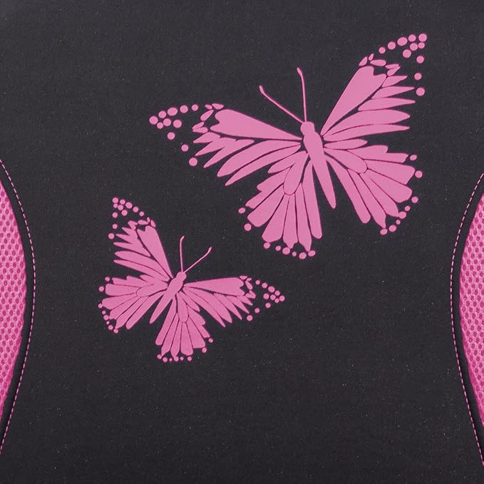 Flying Banner Butterfly car seat Covers ful Set Fashion Universal Lady Woman Female Rear Bench Split Colorized (Full Set, Pink)