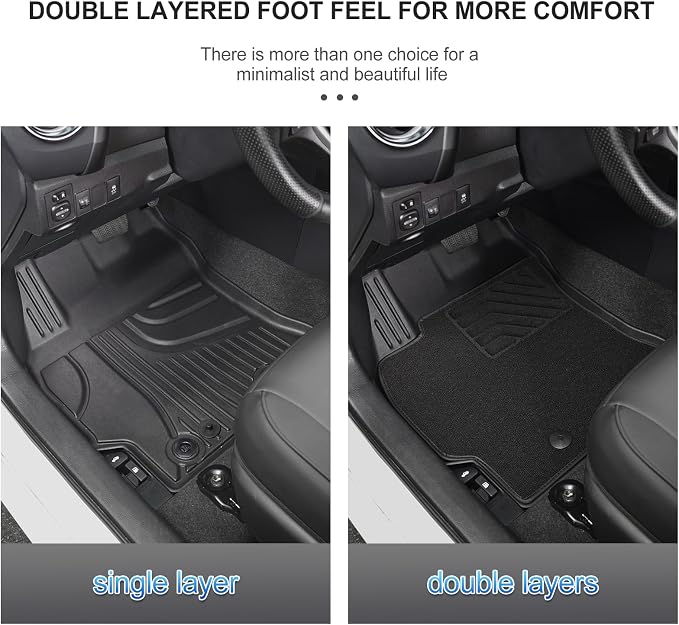 2026 Corolla Floor Mats Compatible with 2020-2024 2025 Toyota Corolla Sedan, AOMSAZTO All Weather Protection Floor Liners 2-Layer Comfortable Carpet Car Mats Corolla Accessories, Black