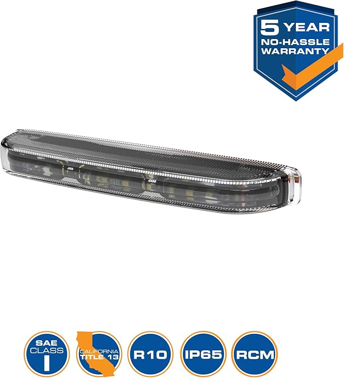 ECCO ED5051A LED High-Intensity Directional Dual-Color Amber LEDs 0.7 amps 12V 24V 18 Flash Pattern Warning Light Construction Caution Lights for Truck off Road Commercial Vehicles, 5 Year Warranty