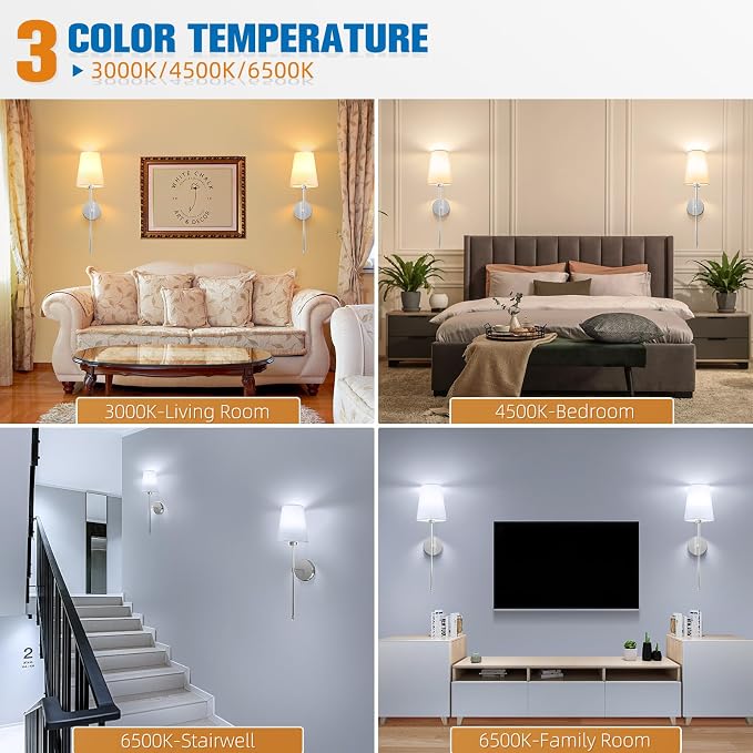 NIORSUN 25.4 inch Brushed Nickel Battery Operated Wall Sconce Set of 2,Rechargeable Wall Lights with Dimmable Detachable Bulbs and Remote,9 Colors Wireless Sconces for Bedroom Living Room Hallway