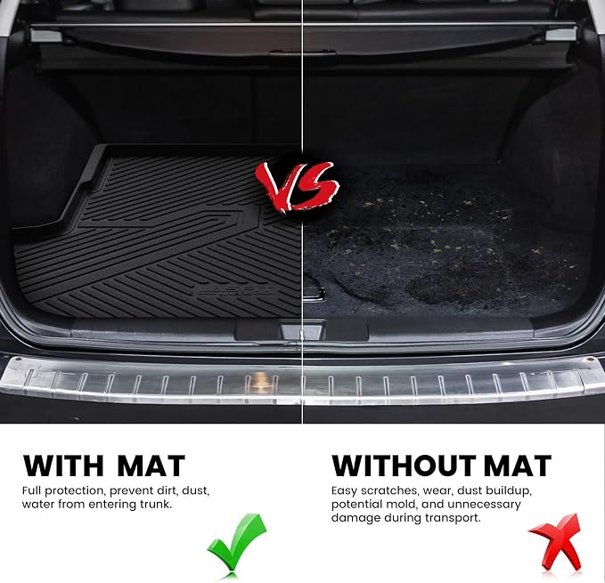 LASFIT Floor Mats & Cargo Mat for Subaru Outback 2020-2025, All Weather TPE Custom Fit Easy Clean Floor Liners for Subaru Outback 2020-2025 Accessories Full Set Car Mats, Black