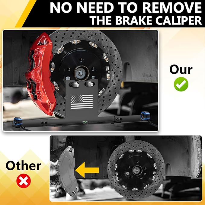 Wheel Alignment Tool Heavy Duty Toe Alignment Plates, No Caliper Removal Needed, Automotive Alignment Tools with Imperial Tape Measures, Compatible with Most Cars, Trucks, and SUVs