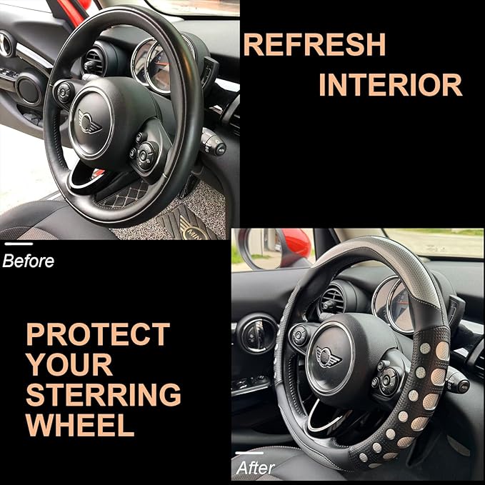 PINCTROT Large Size Race Grip Steering Wheel Cover, Anti Slip Silicone Perforated Design with Soft Touch Padding, Enhanced Grip for Sporty Driving 15.5-15.75 Inch (Racing Silver)