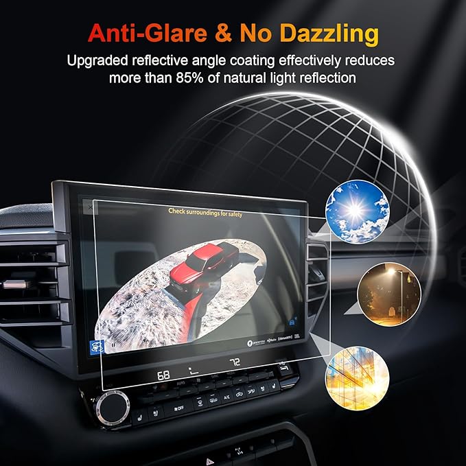 Tundra Screen Protector 2024 Matte for 2022-2026 Tundra/Sequoia 3rd Gen 14 inch Touchscreen for 2024 Toyota Tundra Accessories 9H Anti-Fingerprint & Glare Tempered Glass Film