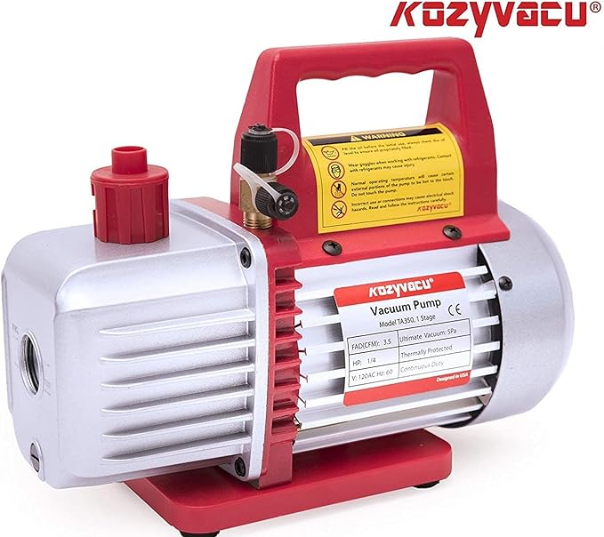 AUTO AC Repair Complete Tool Kit with 1-Stage 3.5 CFM Vacuum Pump, Manifold Gauge Set, Hoses and its Acccessories