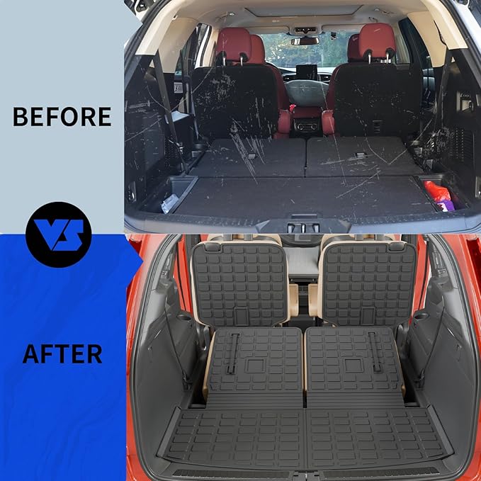 Rongtaod 6 Seats Floor Mats Compatible with 2020-2025 2026 Ford Explorer Captain Chairs Trunk Mat Trunk Liner Cargo Liner Cargo Mat Kick Mats 2024 Explorer Accessories (Floor Mats Full Set 7pcs)