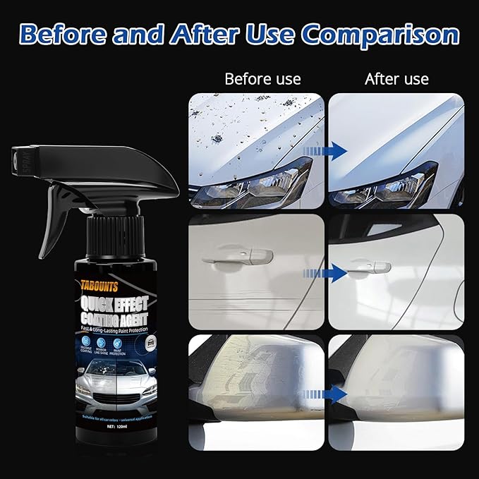 2 Pack Quick Effect Coating Agent for Car - 2026 Upgrade Car Coating Spray, Scratch Repair, Oil Film Removal,Helps Refresh Exterior Gloss & Reduce Surface Buildup