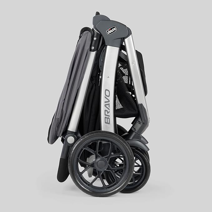 Chicco Bravo 3-in-1 Trio Travel System, Bravo Quick-Fold Stroller with KeyFit 30 Infant Car Seat and Base, Calla/Grey