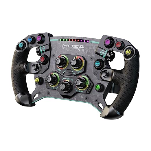 MOZA GS V2P Racing Steering Wheel for PC, 300mm GT driving Wheel sim racing gaming car Wheel, All-aluminum Quick Release, 8-color RPM LED Light