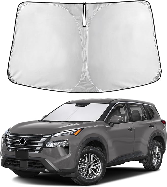 Autovir Windshield Sun Shade Fit for 2021-2024 2025 2026 Nissan Rogue Sun Shade, Front Window Sun Visor, UV Protection, Heat Blocker, Foldable Car Accessories