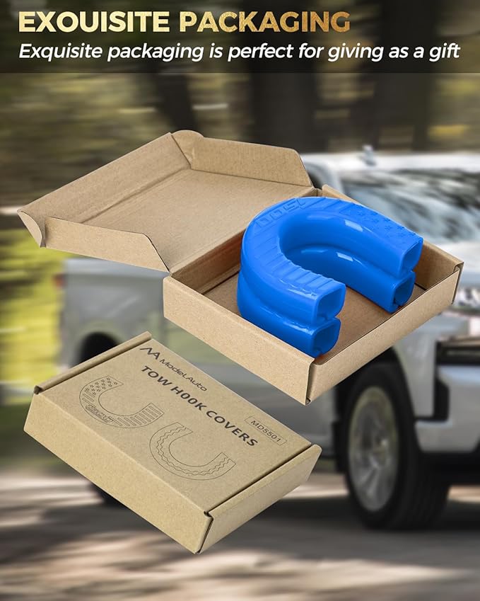 Tow Hook Covers Compatible with Chevy Silverado 1500,Custom Front Accessories for Silverado 1500 2007-2025,Unique Design,Anti-Rust & Weather Protection,Easy No-Tool Install (Blue)