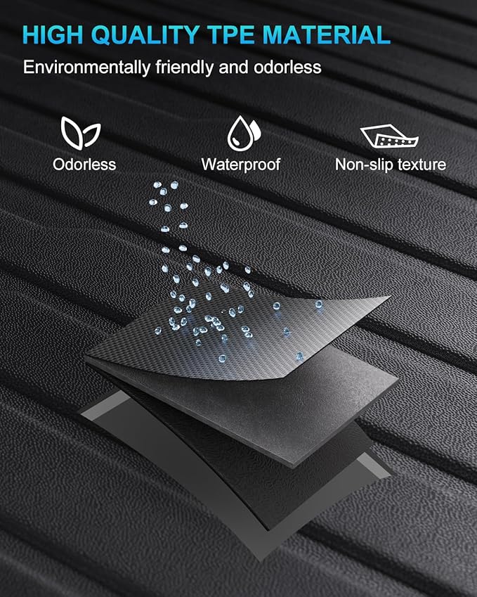 Cargo Mat Compatible with Tesla Model 3 2018-2023, Heavy-Duty TPE Trunk Liner Rear Seat Back Protector Model 3 Accessories Custom Fit Trunk Mat- 5PCS
