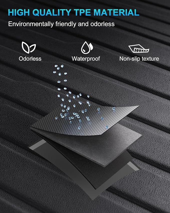 Cargo Mat Compatible with Tesla Model Y 2020-2024 5 Seat, Heavy-Duty TPE Trunk Liner Rear Seat Back Protector Model Y Accessories Custom Fit Trunk Mat- 6PCS