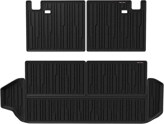TripleAliners Trunk Mat & Rear Seatback Mat Fit for Toyota 2025 2026 4Runner All Weather TPE Liners Accessories Custom Fit 6th Generation 4Runner TPE Heavy-Duty Covers(Only for 7 Seats)