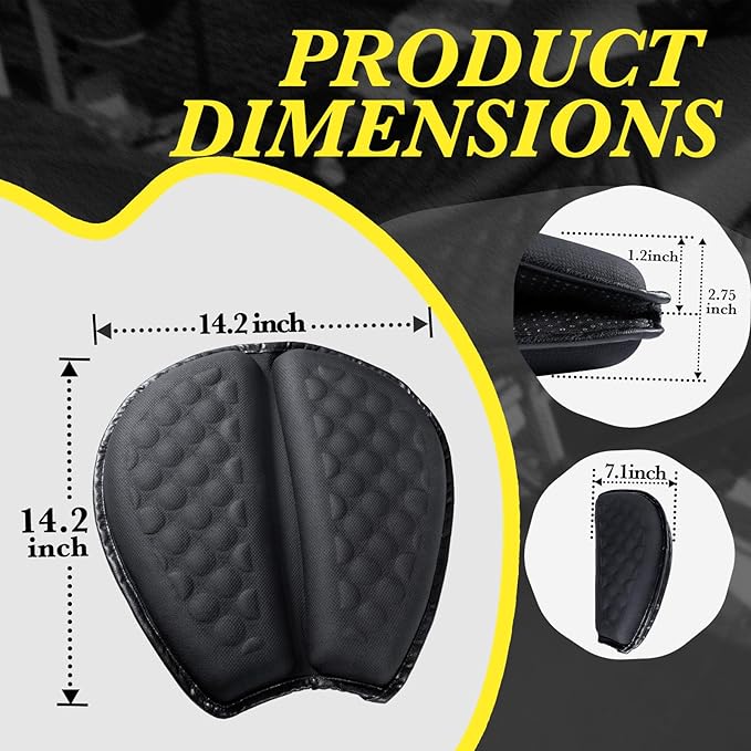 Foldable Motorcycle Gel Seat Cushion with Sunshade Cover – 3D Dome-Shaped High Elasticity Shock Absorption Seat Pad, Comfort & Butt Protection for Long Rides, Stay Cool & Comfortable