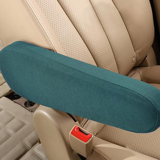 AUCELI 2 Pcs Car Front Seat Armrest Covers, Cloth Fabric Armrest Protectors, Direct Replacement Center Console Lid Armrest Cover Skin, Universal Accessories for Car, SUV, Truck and Van