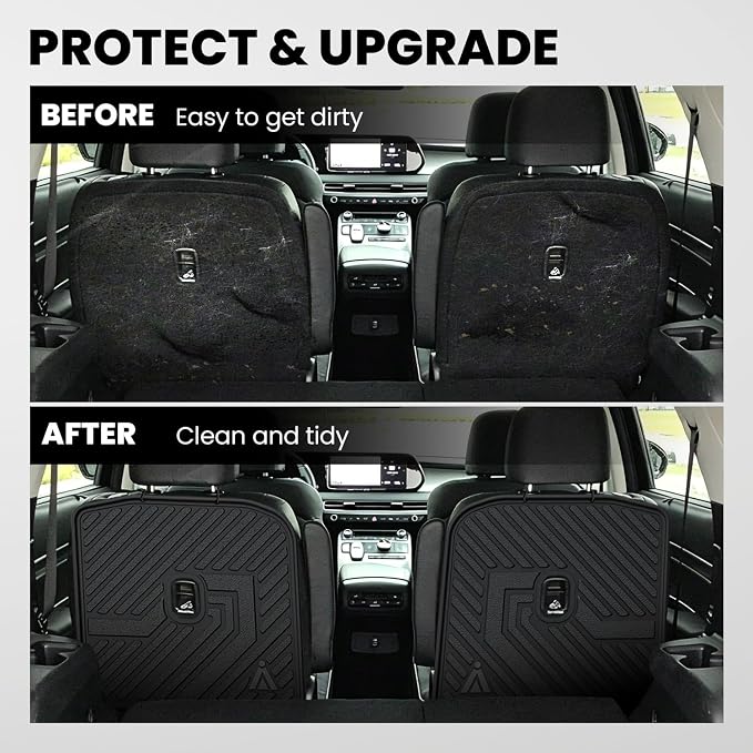 Lasfit Kick Mats for Hyundai Palisade 2026 7-Seat (Not Fit 8-Seat), 2nd Row Captain Chair Seat Back Cover Protectors, TPE Waterproof All-Weather Rear Backrest Liner