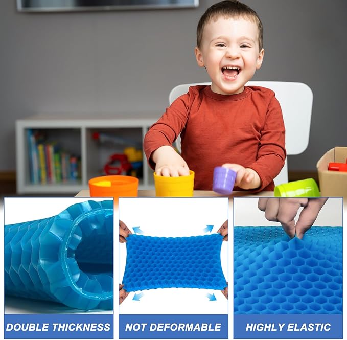 LYUANEC Gel Seat Cushion for Long Sitting - 10" x 7" x 1.4" (Mini) Gel Cushion for Kids, Pressure Relief Cushion for Chair