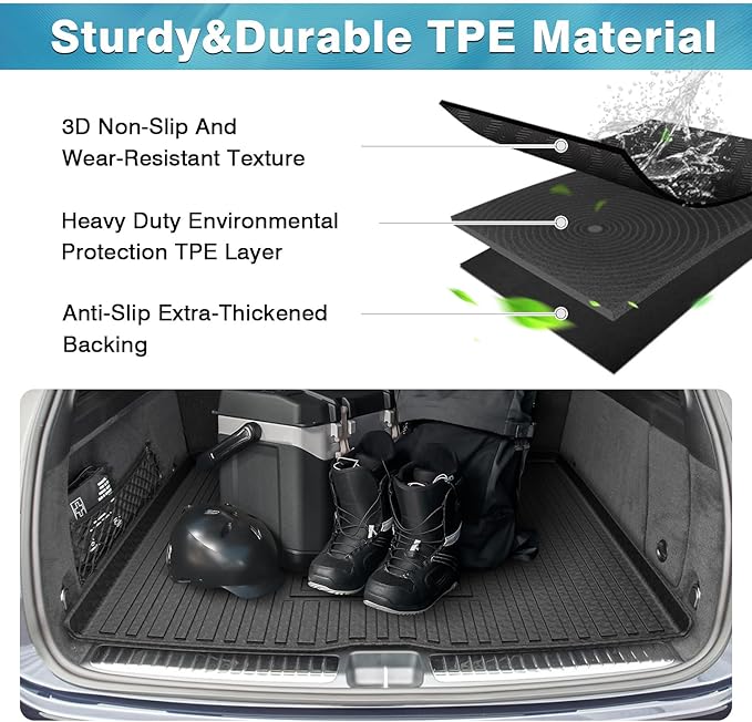 Mixsuper Custom Fit Cargo Liner for Mercedes-Benz GLE Class 2020-2026, All Weather Cargo Mat for Mercedes Benz GLE SUV 5 Passenger, Trunk Mat Anti-Slip Rear Trunk Liner Black