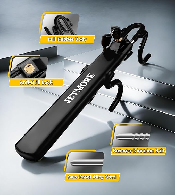 Car Steering Wheel Lock Anti-Theft Device, Car Lock Steering Wheel, Wheel Locks for Cars, Anti-Theft Car, Two-Hook, Reinforced Alloy Steel, Fit for Street & Overnight Parking, High-Risk Areas