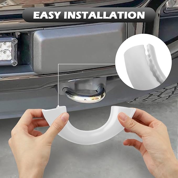 Tow Hooks Covers for Ford F150 2004-2026 Bronco Base/Big Bend/Outer Banks 2021-2026 Compatible with Toyota Tundra Accessories 2017-2021 (White)