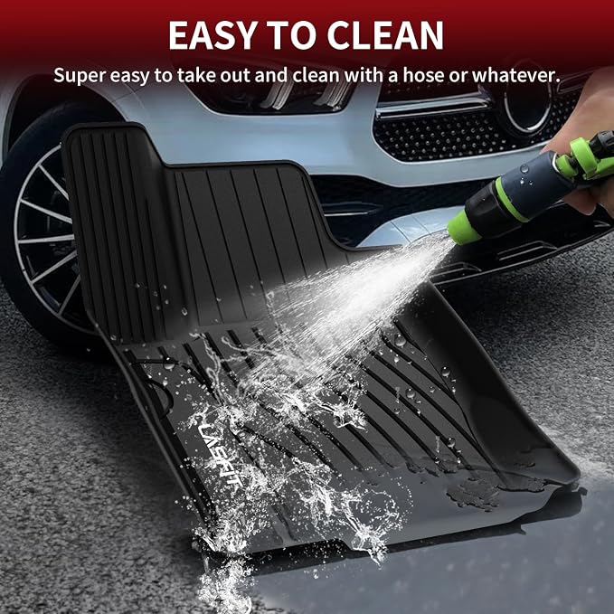 LASFIT Floor Mats for Mercedes Benz GLE 2016-2019 & ML Class 2012-2015 350/400 /63 AMG S, All Weather TPE Floor Liners Custom Fit GLE & ML Car Mats, 1st & 2nd Row, Black