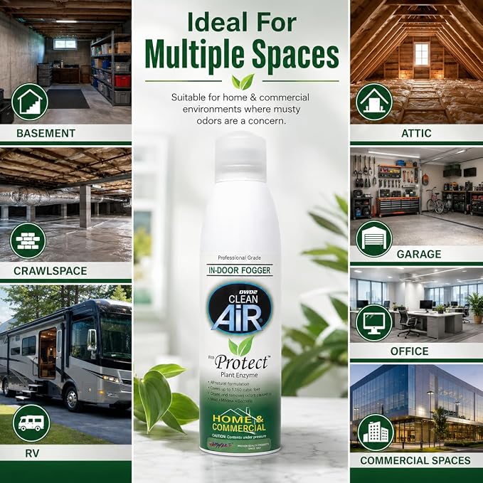 DWD2 Protect™ Home & Commercial Mold-Treatment Plant-Based Mold-Odor Remover Fogger Treatment - eco-friendly solution for a safer and healthier living and working space. (14 oz)