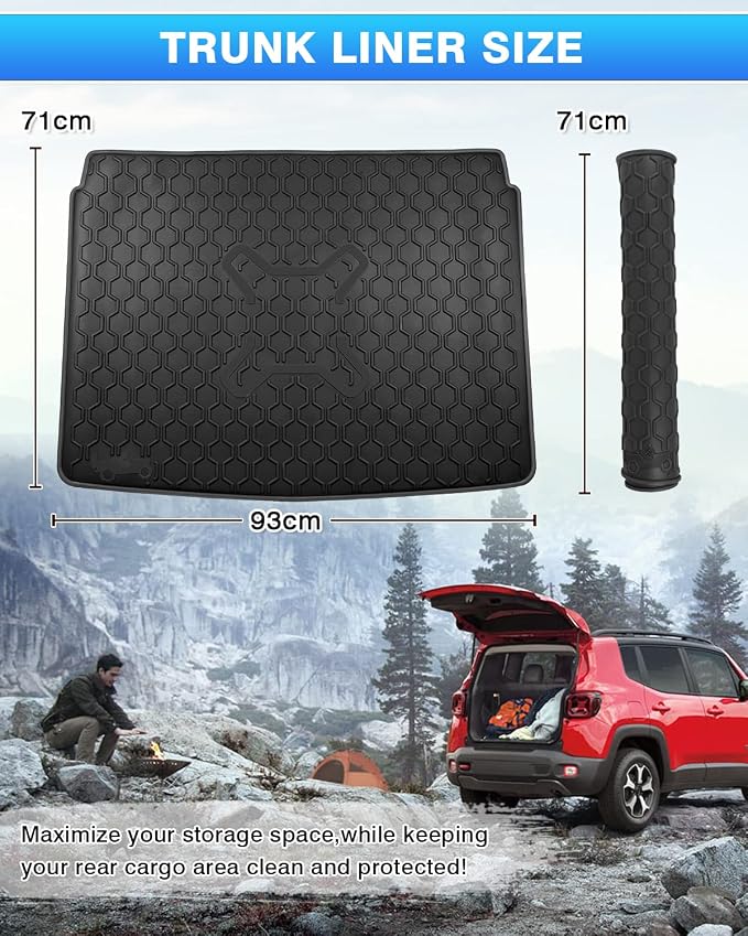 Cartist Cargo Liner Compatible with 2015-2024 Jeep Renegade Trunk Mat Car Rear Boot Liner Black