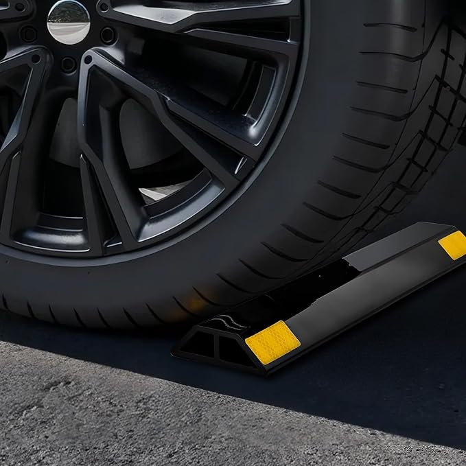 VEVOR Parking Stopper, 18 Inch 2 Pcs Heavy Duty Parking Aid for Garage, PP Curb Garage Floor Stopper with Reflective Strips, Vehicles Gadgets for Cars Vans Trucks Tire Wheel Guide Block Stops Bumpers
