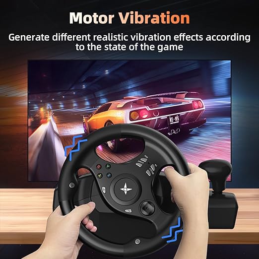 DOYO Gaming Racing Wheel, 270 Degree Xbox Steering Wheel and Pedals with Vibration Feedback for PS4, Xbox One, Xbox Series X/S, PS3, Switch, Xbox 360, Android, Real Racing Simulator