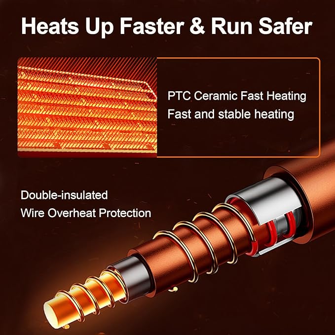 Car Heater,12V Portable Heaters for Vehicle,Plugs into Cigarette Lighter,360° Rotation Fast Heating Auto Car Window Defroster Windshield Defogger,2 in 1 Heating & Cooling Automobile Heater(Red)