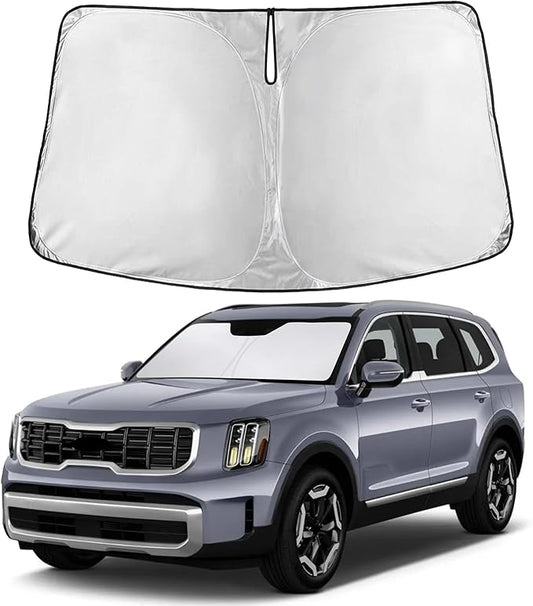Autovir Windshield Sun Shade Fit for 2020-2023 2024 2025 Kia Telluride Sun Shade, Front Window Sun Visor, UV Protection, Heat Blocker, Foldable Car Accessories