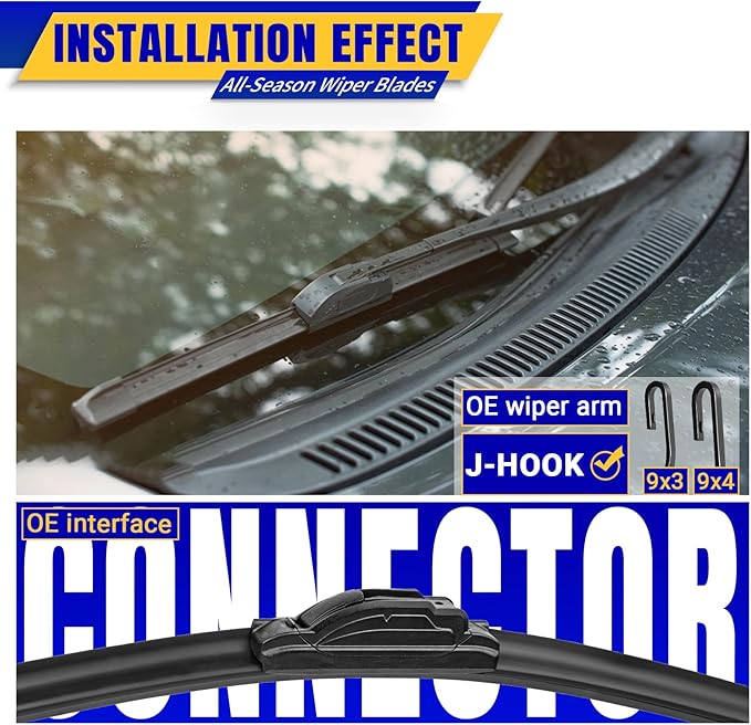 3 wipers Replacement for 2016-2020 Buick Envision, Windshield Wiper Blades Original Equipment Replacement - 24"/18"/12" (Set of 3) U/J HOOK